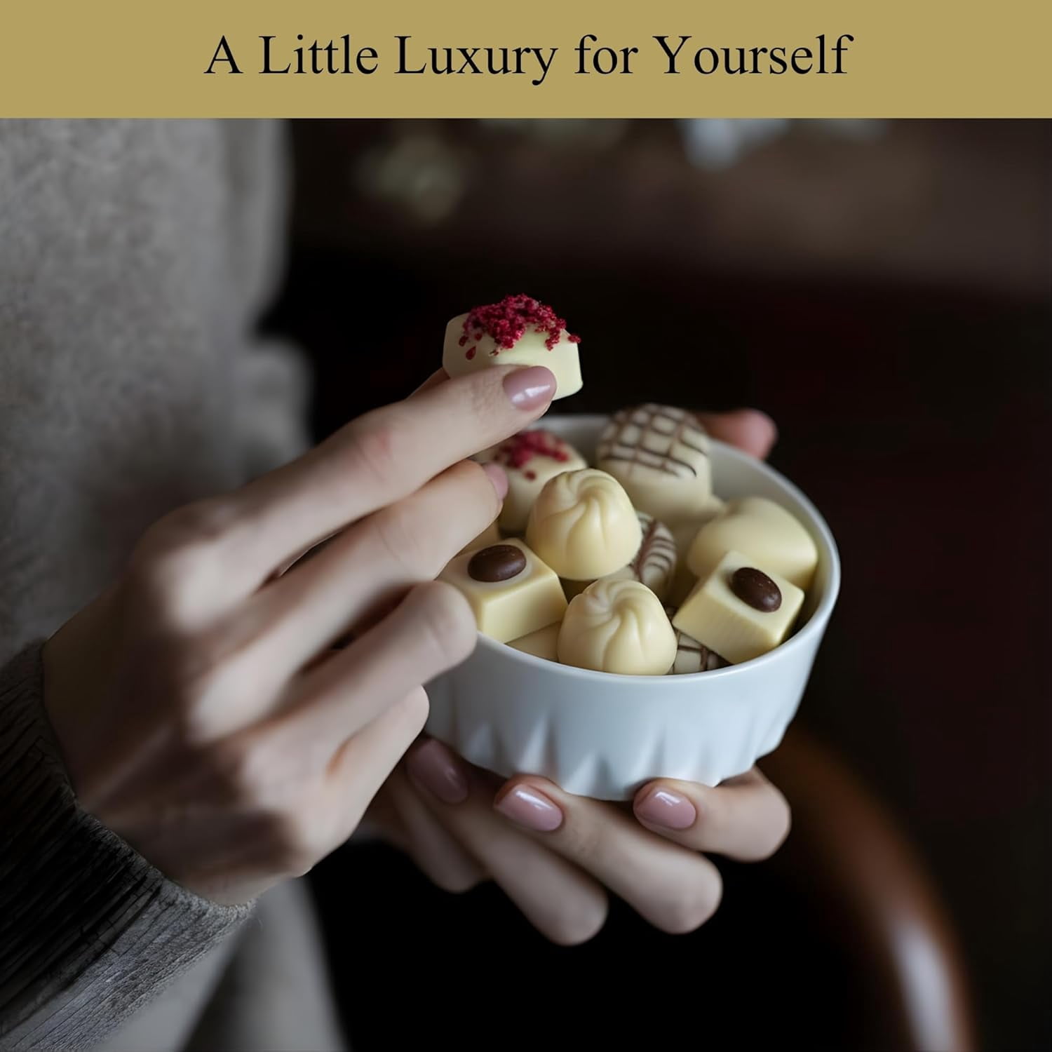 Andy Anand White Chocolate Truffles 32 Pcs Of Champagne, Amaretto, Tiramisu, Cappuccino Ext Amazing-Delicious-Gift Box Greeting Card Birthday Valentine Christmas - 1lbs