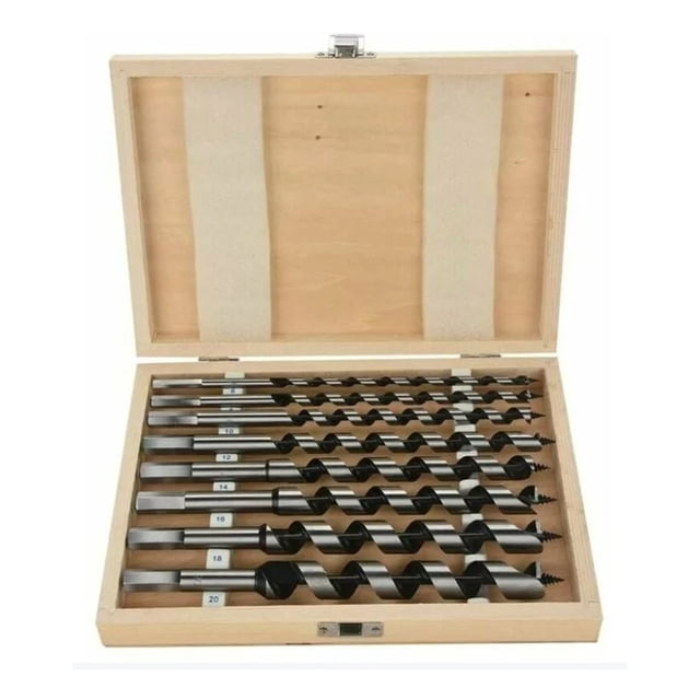 Brocas helicoidales para madera Desiderio HSS, juego de 8 piezas de brocas helicoidales para madera de acero al carbono con longitud de 230 mm, diámetro de 6 mm, 8 mm, 10 mm, 12 mm, 14 mm, 16 mm, 18