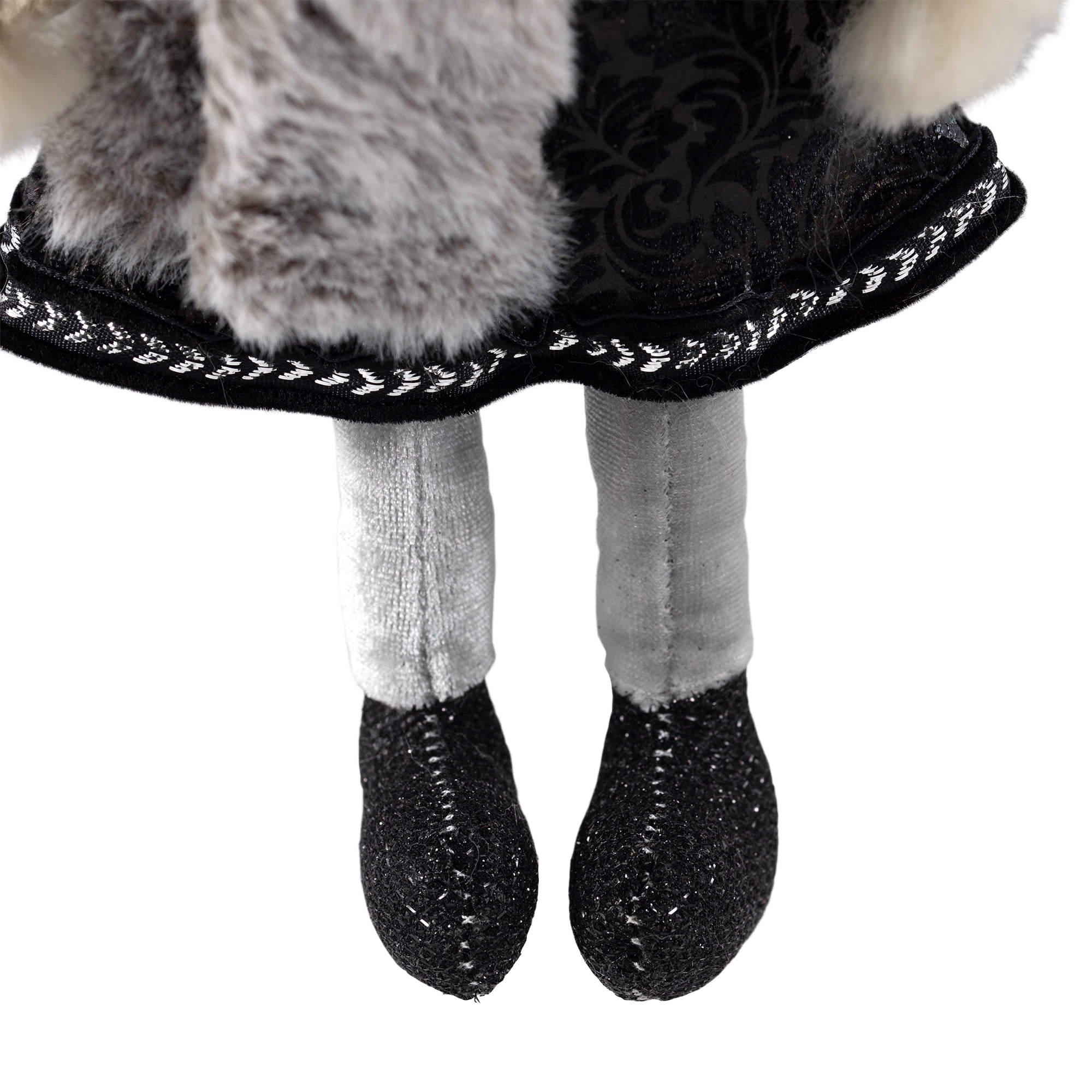 Northlight Plush Winter Angel Girl Hanging Christmas Ornament - 8.5" - Gray and Black
