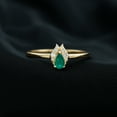 thumbnail image 3 of Rosec Jewels Emerald Promise Ring for Women - Real Emerald Diamond Ring - AAA Quality - Ready to Gift for Valentines Day, 18K Yellow Gold, US 10.50, 3 of 5