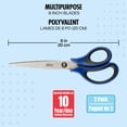 thumbnail image 3 of Hilroy Stainless Steel 8-Inch Scissors, Multipurpose Scissors, Blue Comfort Handles, 3 of 6