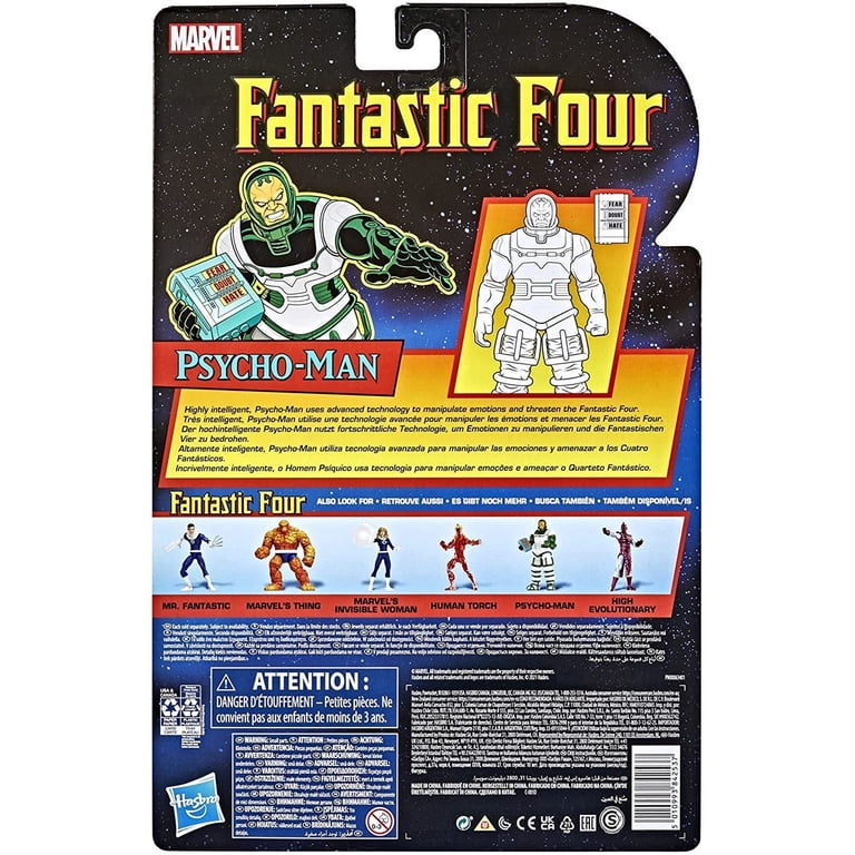 Marvel Legends Series Retro Fantastic Four Psycho-Man 6-Inch Action Figure - Hasbro Collectible With Accessory