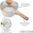 thumbnail image 2 of Country Kitchen Non-Stick Cast Aluminum Cookware Set - Durable Kitchen Cookware for Everyday Cooking, Speckled Cream, 6 Pc., 2 of 8