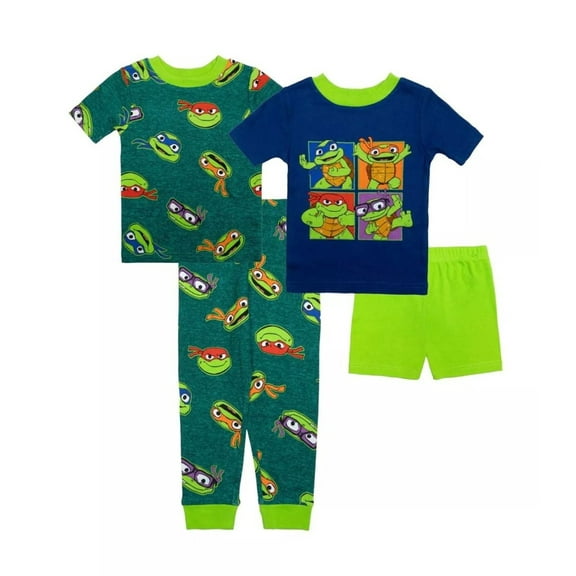 Nickelodeon Teenage Mutant Ninja Turtles Pajama Set, (Size 3T) 4-piece