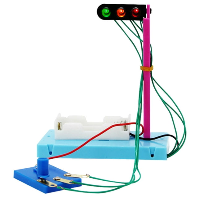MasteelfCA DIY Traffic Light Toy Mini Traffic Light Model Students Science Experiment Educational Traffic Light Making Material without Battery