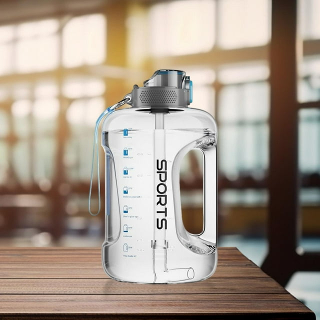 Jarra de agua para beber, gran capacidad, duradera, para exteriores, para verano, botella de agua con para Camping, Yoga, bicicleta, actividad, claro 2500ml shamjiam Botellas Deportivas