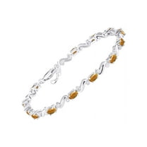RYLOS Bracelets for Women Sterling Silver Classic "S" Tennis Bracelet Gemstone & Diamonds Adjustable to Fit 7"-8" Wrist, 13 Gorgeous 5X3MM Tiger Eye Jewelry for Women Friendship Bracelets