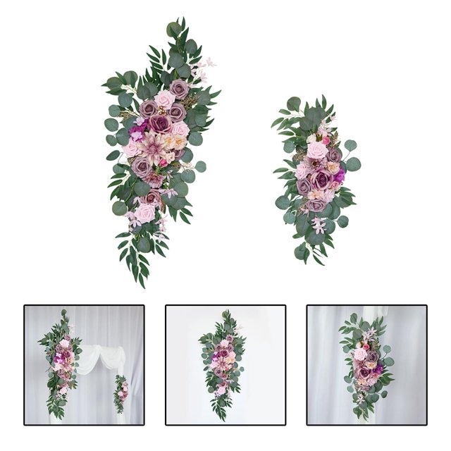 Guirnalda de seda 2 uds Colcomx planta Rosa purpura corona de flores