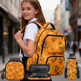 thumbnail image 2 of Aplkyhs Kids School Backpack Set 4 Pieces with Lunch Bag Pencil Case and Water Bottle Holder Large Capacity Bookbag for Girls Boys Orange Bike Print, 2 of 7