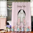 thumbnail image 5 of Shower Curtain for Bathroom Lovely Rabbit Butt on Pink Wood Board Waterproof Bath Curtains Shower Curtains with Hooks,Happy Easter Eggs Bathroom Curtain Privacy Drapes for Bathtubs Toilet 72x72in, 5 of 9