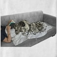 thumbnail image 6 of Day of the Dead Soft Flannel Fleece Throw Blanket, Sketch of Mexican Spanish Celebration Skull Head Flowers, Cozy Plush for Indoor and Outdoor Use, 50" x 60", Dimgrey and White, by Ambesonne, 6 of 6