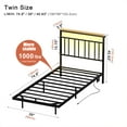 thumbnail image 3 of GUNAITO Floating Bed Frame Twin Size with LED Lights and Charging Station Modern Metal Platform，Black, 3 of 9
