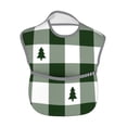 thumbnail image 2 of Bingfone Mess-Proof Baby Bib - Waterproof Bib For Baby Boy Or Girl With Food Catcher Pocket, Unisex-Green White Lumberjack Plaid, 2 of 8