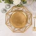 thumbnail image 5 of Efavormart 6 Pack Metallic Gold Octagon Acrylic Plastic Serving Plates, 13" Decorative Charger Plates With Hollow Geometric Rim, 5 of 11
