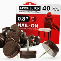 X-PROTECTOR Nail-On Felt Pads - 40 PCS 0.8” Brown Chair Leg Protectors - Ideal for Hardwood Floors