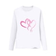 thumbnail image 2 of Girls White Long Sleeve Shirt with Heart Graphic - Soft Stretch Crewneck Top for Kids to Big Kid (2-14 Years),Size 2-3 T, 2 of 6