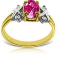 thumbnail image 2 of Galaxy Gold 14K Solid Gold Natural Diamond & Pink Topaz Oval Cut Ring for Women - Rose Gold Fine Jewelry, 2 of 2