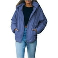 thumbnail image 2 of Vedolay Women Coats Winter Long Sleeve Cardigan Coats Open Front Button Down Loose Coats Blue,M, 2 of 3