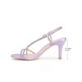thumbnail image 2 of BLISSFUL STEP Glitter Stiletto Heel Slingback Strap Square Toe Sandals for Women Purple 9.5, 2 of 8