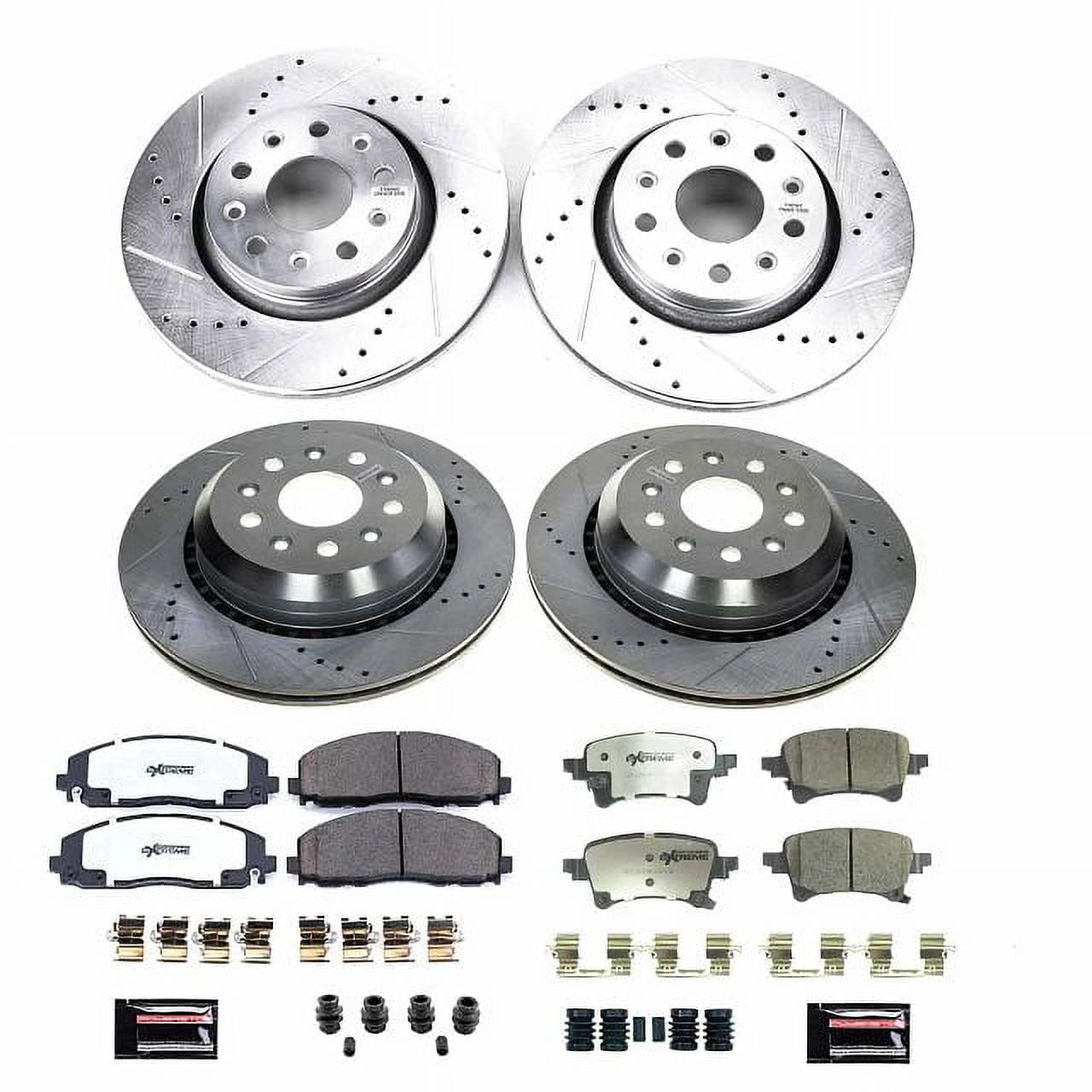 PowerStop Front and Rear Z36 Truck & Tow Carbon-Fiber Ceramic Brake Pad and Drilled and Slotted Rotor Kit Fits: JEEP Select Models K8509-36