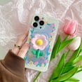 thumbnail image 3 of ShenMo Case for iPhone 13, Fashion Cute Flower Bracket Case TPU Phone Case, Shockproof Soft TPU Protective Case for iPhone 13 , with Phone Grip with Extendable Kickstand Tulip, 3 of 7