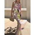 thumbnail image 6 of Caoirhny Women Sleeveless Floral Dress Summer Spaghetti Strap Party Long Dress for Cocktail Beach Streetwear, 6 of 9