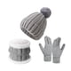 thumbnail image 2 of Gorro de invierno cómodo de 3 piezas para hombre y mujer, calentador de cuello con forro de felpa Gris, 2 of 8