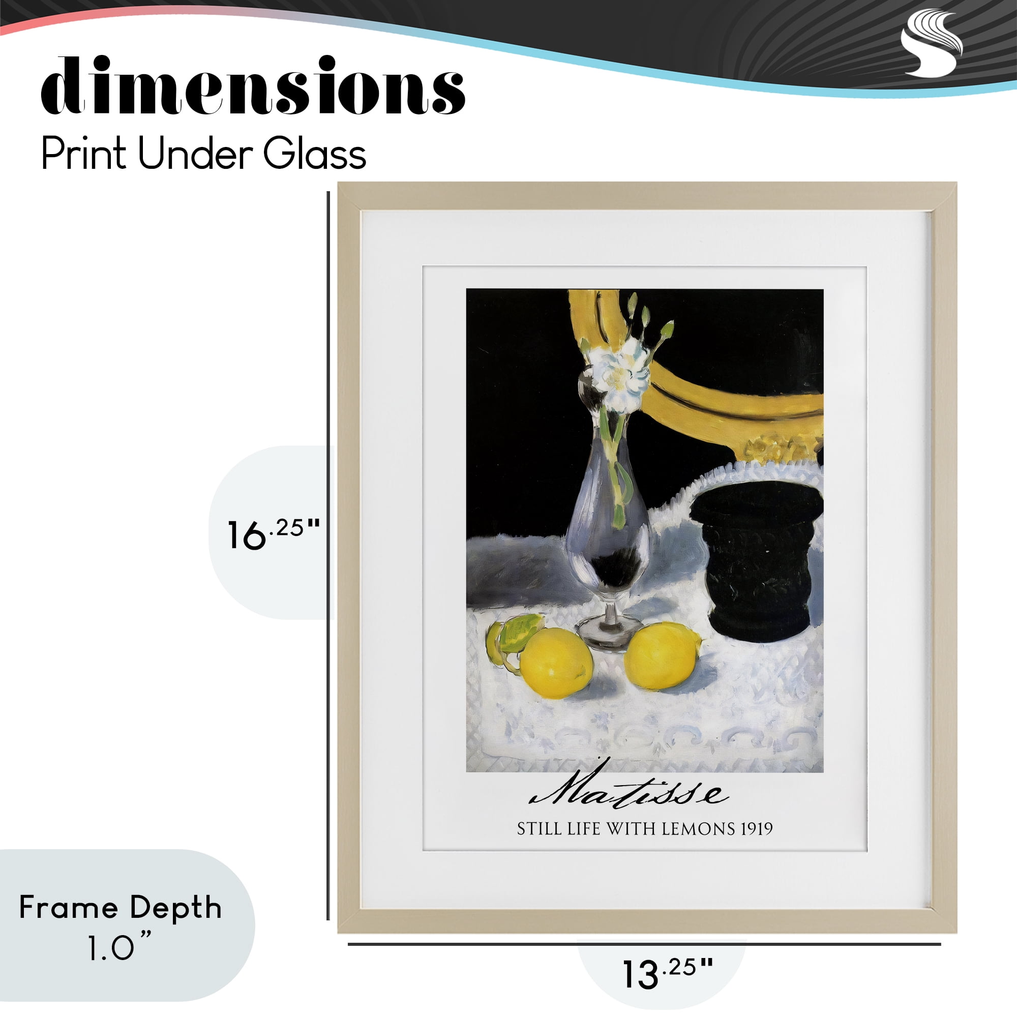 Stupell Industries Matisse Still Life Lemons Birch Framed Print Under Glass, design by Vintage Hustle