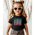 thumbnail image 3 of Trendy Sister Shirt for Girls Checkered Lightning Bolt Graphic T-Shirt Black Shirt 18 Months, 3 of 5
