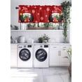 thumbnail image 5 of Christmas Gnome Valances for Windows, Snowflake Xmas Balls Light Filtering Window Treatment Valances, Rod Pocket Small Curtains for Kitchen/Bathroom, 42"x18", 5 of 9