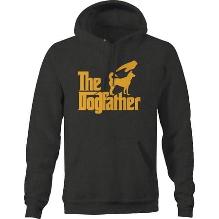 The Dogfather Dog Lover Pet Husky Hoodies for Men Large Dark Grey