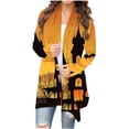thumbnail image 2 of WFJCJPAF 2024 New Halloween ! Halloween Sweaters for Plus Size,Women's Halloween Fashion Printed Long Sleeved Cardigan Jacket - Orange XL, 2 of 6