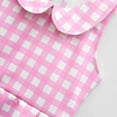 thumbnail image 4 of Girl Retro Pink Costume Halloween Plaid Sleeveless Dress Up for 3-9 Year, 4 of 7