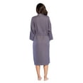 thumbnail image 4 of Turquaz Linen Lightweight Long Waffle Kimono Spa Robe for Women (SM, Charcoal), 4 of 5