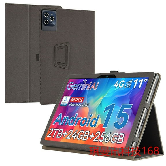 wonima88 Case for TABWEE W90 Tablet Android 15 11 Inch， Premium Leather Business Folio Stand Cover for TABWEE W90 Tablet Android 15 11 Inch with Hand Strap for Tablet,Black