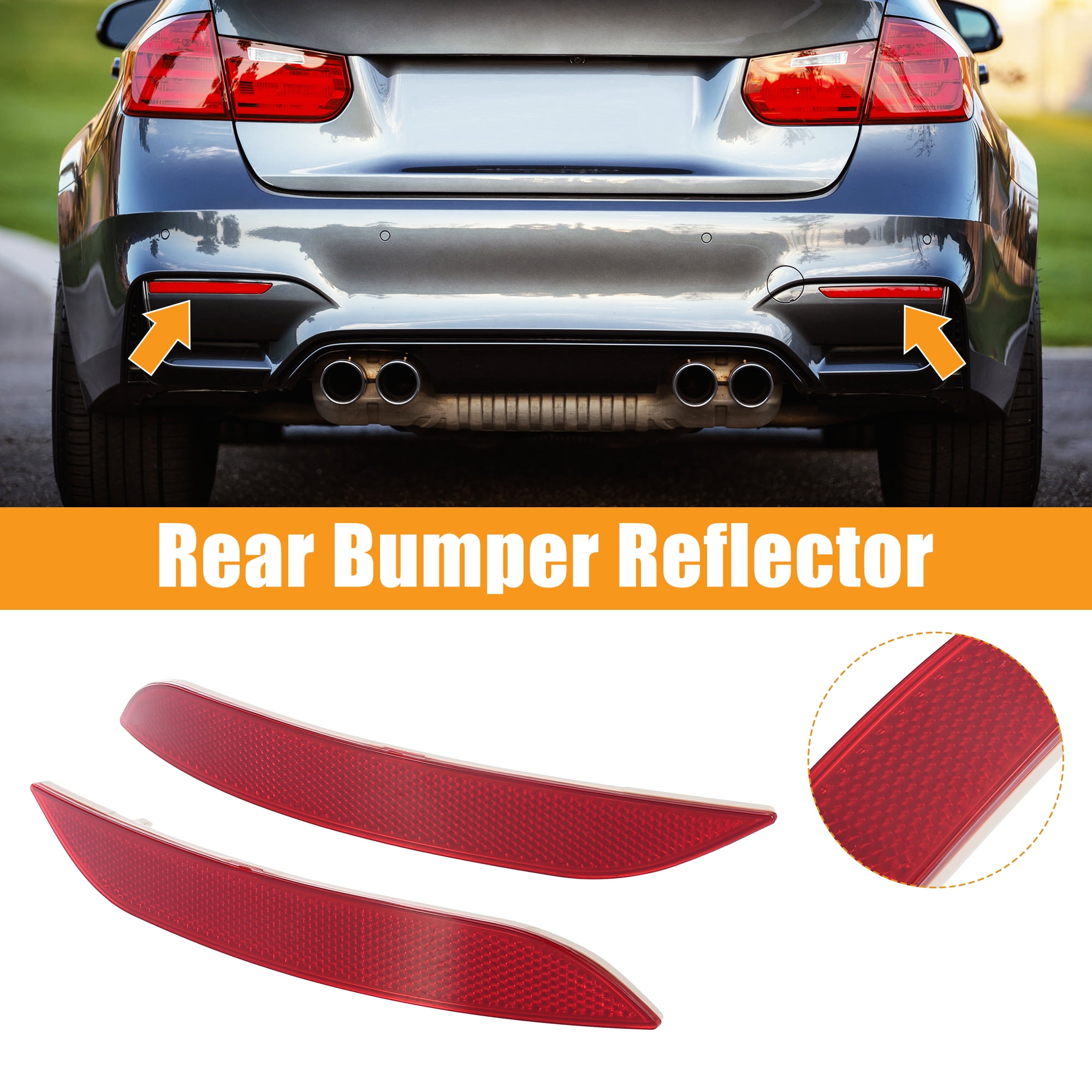 Unique Bargains Car Rear Bumper Reflector Strip Cover for BMW X1 2013-2015 Models