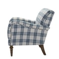thumbnail image 2 of Accent Armchair, Modern Fabric Upholstered Chair with Backrest and Solid Wood Legs, Single Sofa Chair with Armchair and Padded Cushion for Living Room,Bedroom, Navy-striped, 2 of 8