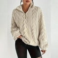 thumbnail image 6 of NMMUED Half Zip Pullover Women Fuzzy Sweatshirt for Women Fuzzy Sweatshirt for Women Quarter Zip Pullover Women Womens Sweatshirts No Hood, Beige L, 6 of 9
