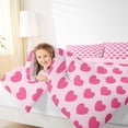 thumbnail image 4 of Homewish Love Heart Print Bedding Comforter Set 2pcs for Female Men Adults,Dreamy Princess Twin Comforter Sets Microfiber,Romantic Valentine's Day Breathable Bedding Set,Microfiber Bedroom Decor, 4 of 8