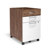 Union & Scale Essentials 2-Drawer Vertical File Cabinet Mobile/Pedestal Letter/Legal White/Espresso