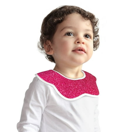 

Junzan 360° Rotate Organic Cotton Baby Bibs Unisex Baby Bibs For Toddler Adjustable With Snaps Super Soft Baby Bibs For Boys And Girls-Rose Red Glitter