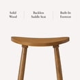 thumbnail image 5 of Maven Lane 26" Luna Counter Stool with Rustic Natural Wood Finish - Artisan Crafted Backless Counter Height Stool, Oval Saddle Seat for Unmatched Comfort - Adds Warmth & Style to Kitchen, Dining Area, 5 of 11
