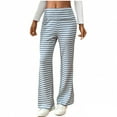 thumbnail image 5 of JUSLIO Womens Pants Comfortable Casual Lounge Striped Pants for Women Straight Leg Pants Blue XL, 5 of 7