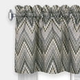 thumbnail image 2 of Woven Trends Geometric Chevron Light Filtering, Modern Living Room Half Rod Pocket with 100% Polyester, 3-Piece Window Kitchen Tier Pair Panels and Valance Set 58 x 24 Inches, Charcoal, 2 of 4