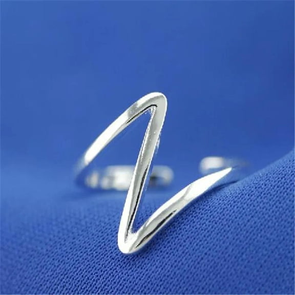 EOEMY 925 Solid Sterling Silver Plated Women/Men New Fashion Ring Gift Size Open H209