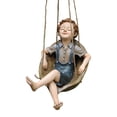 thumbnail image 1 of Billuyoard Estatuilla de estatua de niño de nogal de jardín Decoración de árbol de patio de césped colgante adorable Decoración del hogar, 1 of 1