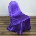 thumbnail image 3 of BalsaCircle 50 Purple Universal Solid Satin Chair Covers Slipcovers Wedding Decorations, 3 of 5