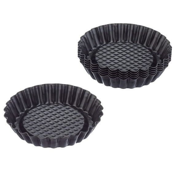 Heat Resistant Nonstick Carbon Steel Professional Baker Tools, Mini Quiche Pans for Easy Release Egg Tart Molds, Perfect Crisp Baking Suitable for Sweet and Savory Creations, 6