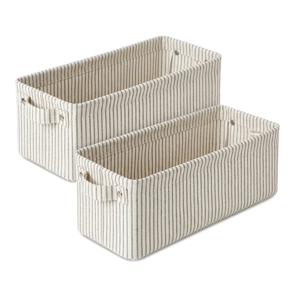 2-Pack Small Storage Bins with Handles, Foldable Fabric Baskets for Closet Shelf Bathroom Organization, Toilet Paper Holder (15"x6"x5")