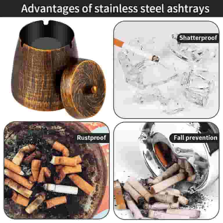 cigarette ashtrays for outside Pewter Gray Plastic Outdoor Ashtray 4 Gallon | 26800 Rain protective features prevent water ingress and odor emission Outdoor Ashtrays for Patio with